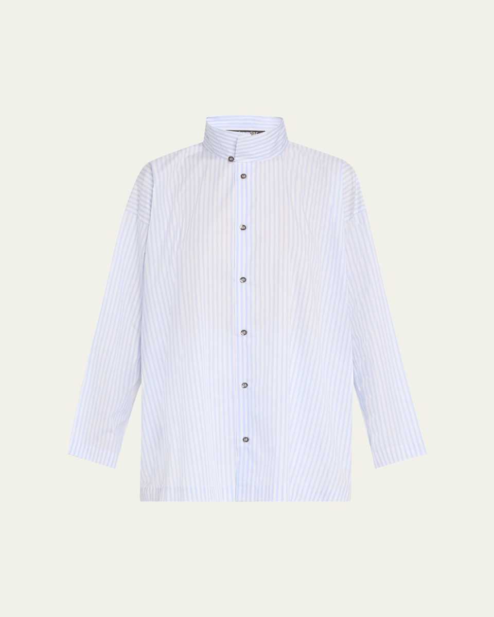 Slim A-Line Two Collar Shirt With Step Insert (Long Length)